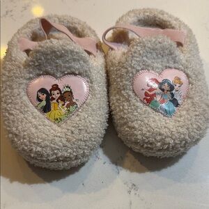 Disney Princess Kids Slippers - Cream and Pink